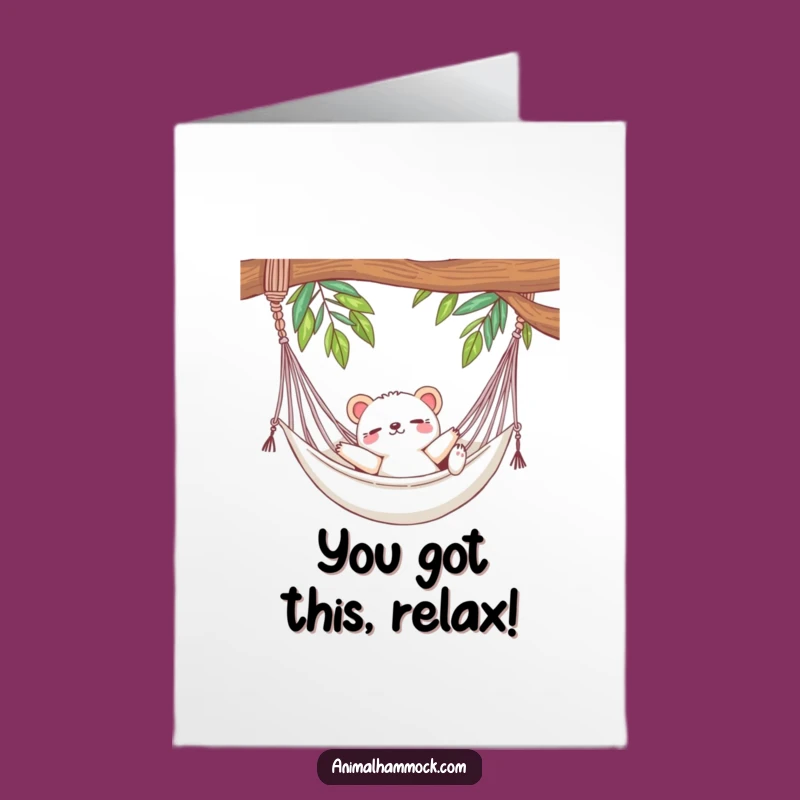 Free Printable Congrats Card: Cute Animal Hammock Relax Funny Downloadable Gift