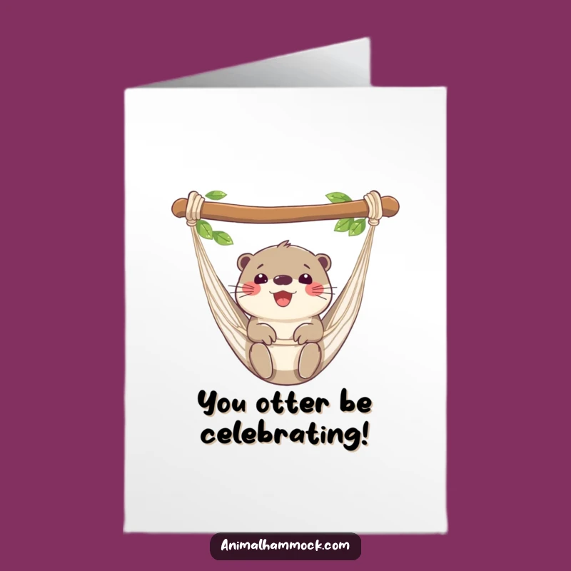 Free Printable Congrats Card: Otter Hammock Celebration, Funny Downloadable Gift