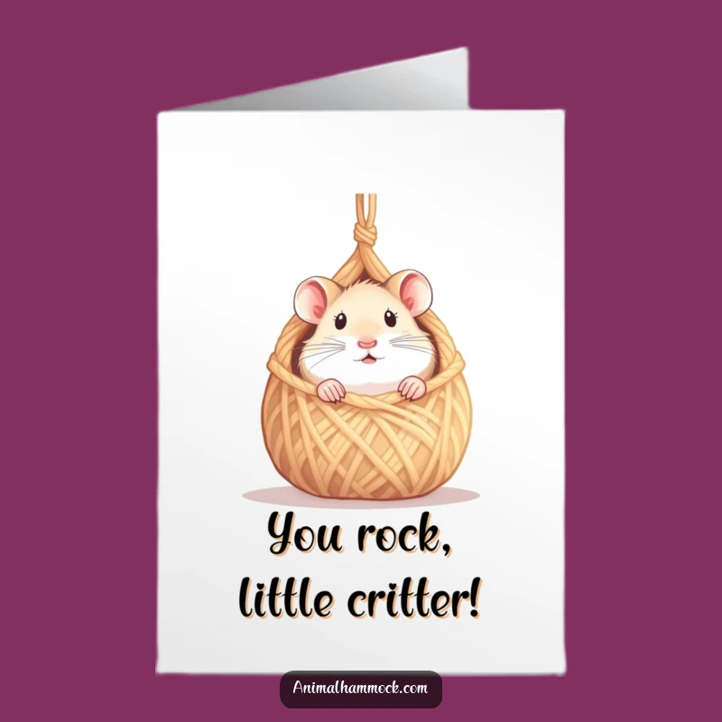 Free Printable Congrats Card: Hamster Hammock Peek, Awesome Downloadable Gift!