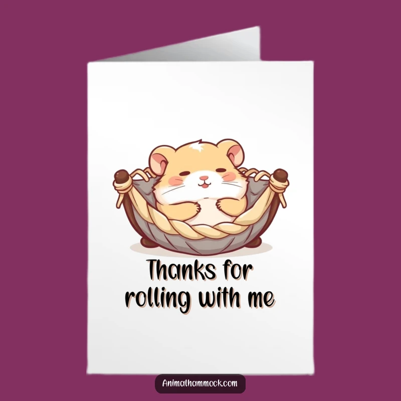 Free Printable Hamster Thank You Card: Rolling Gratitude Downloadable Gift