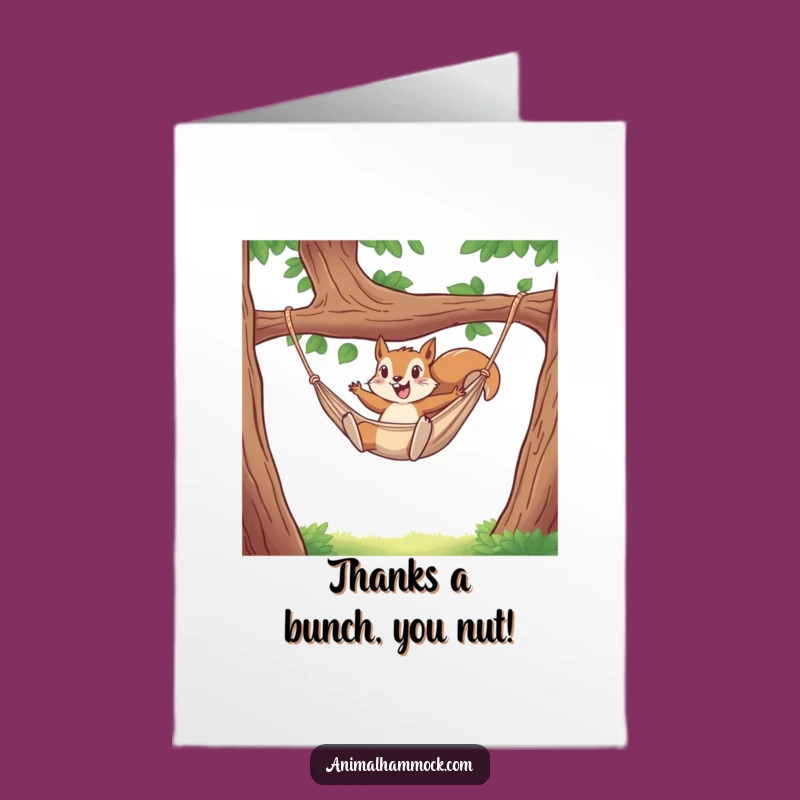 Free Printable Squirrel Thank You Card - Hammock Fun Downloadable Gift