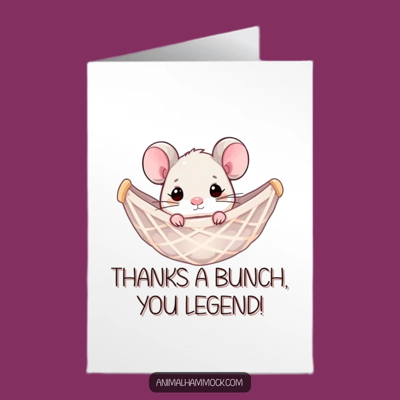 Free Printable Thank You Card: Adorable Mouse Hammock Surprise Downloadable Gift