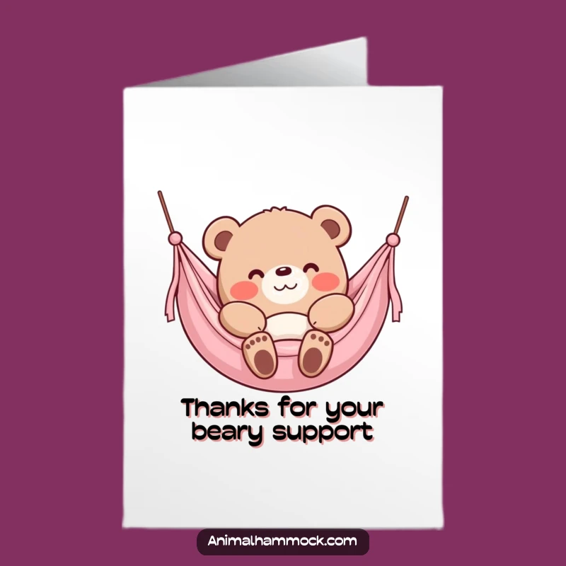 Free Printable Thank You Card: Content Bear Hammock Calm, Charming Downloadable Gift