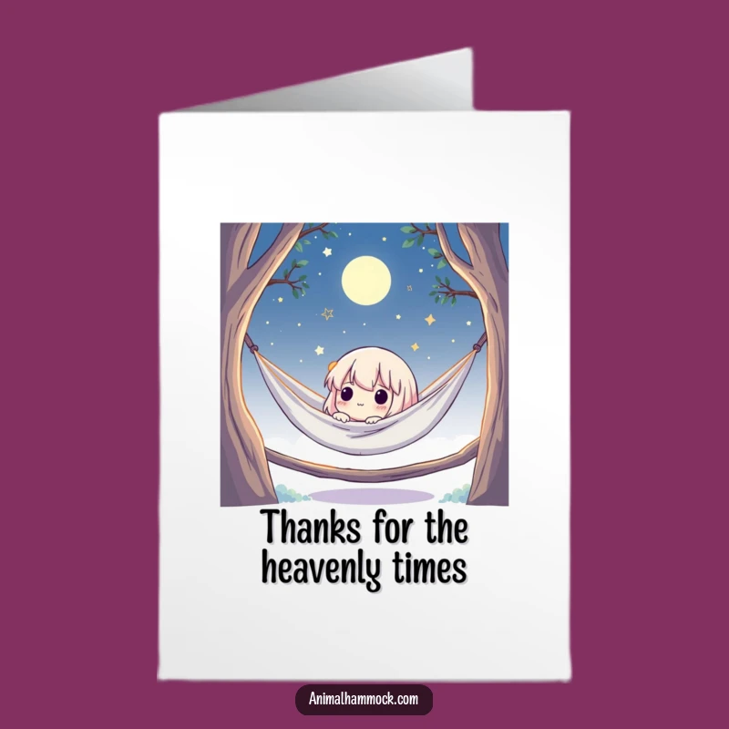 Free Printable Thank You Card: Hammock Character's Gratitude Funny Downloadable Gift