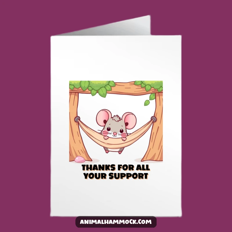 Free Printable Thank You Card: Mouse Hammock Thanks - Funny Downloadable
