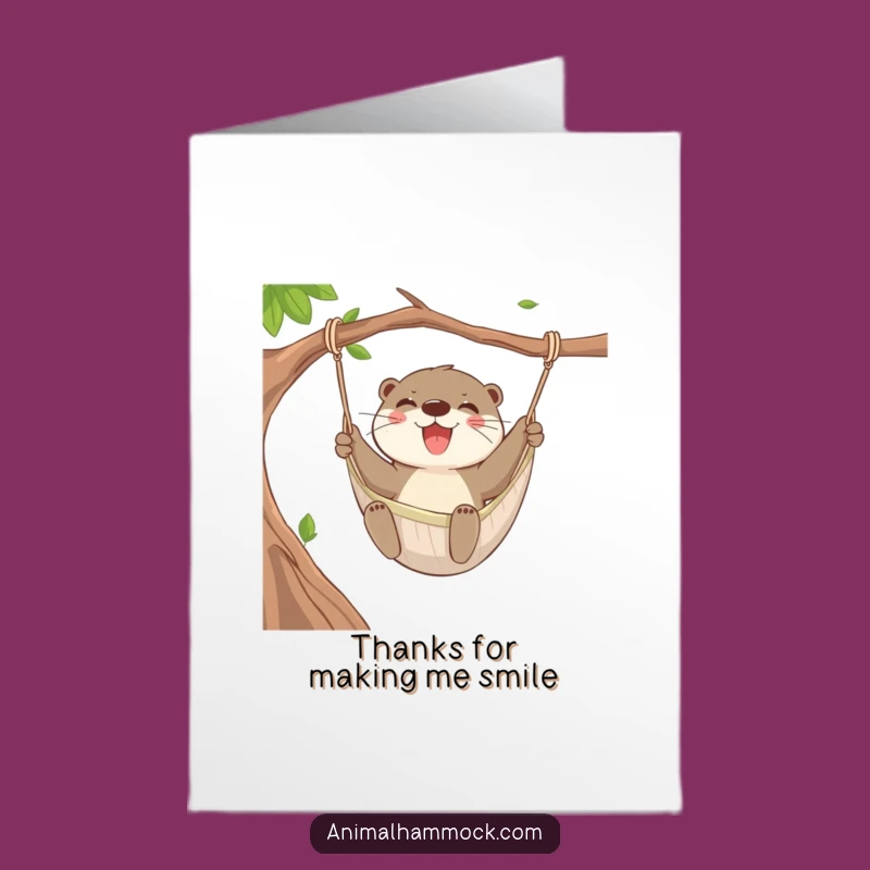 Free Printable Thank You Card: Otter's Swinging Gratitude