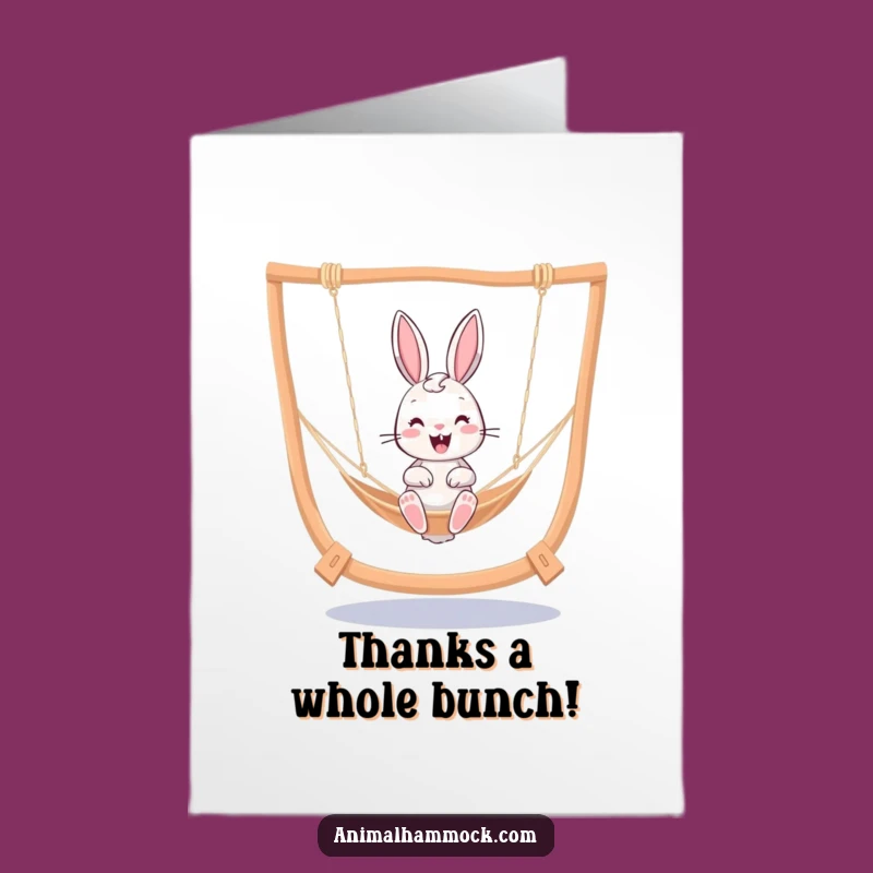Free Printable Thank You Card: Bunny in Hammock Vibes - Easy Downloadable Thanks!