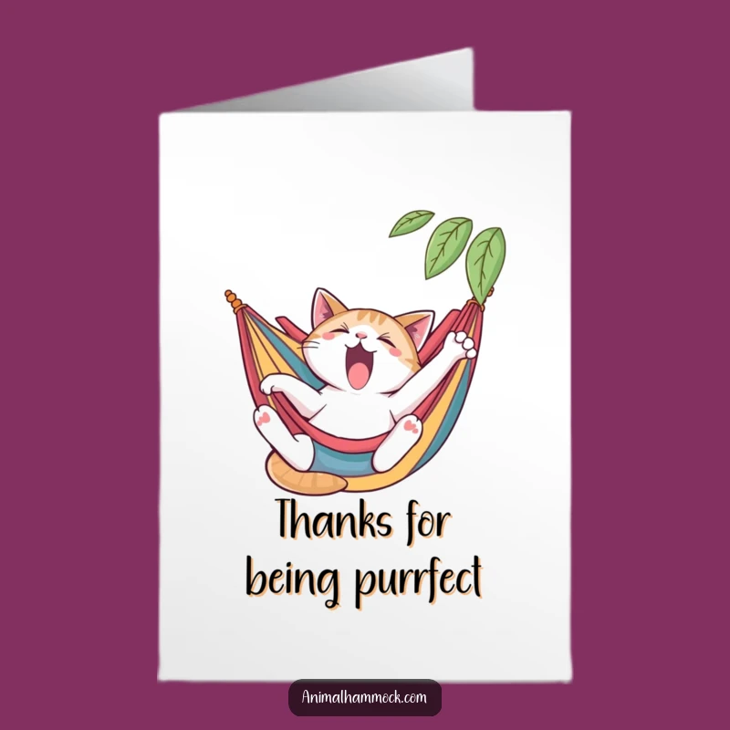 Free Printable Thank You Card: Yawning Cat Hammock, Sweet Downloadable Gift!