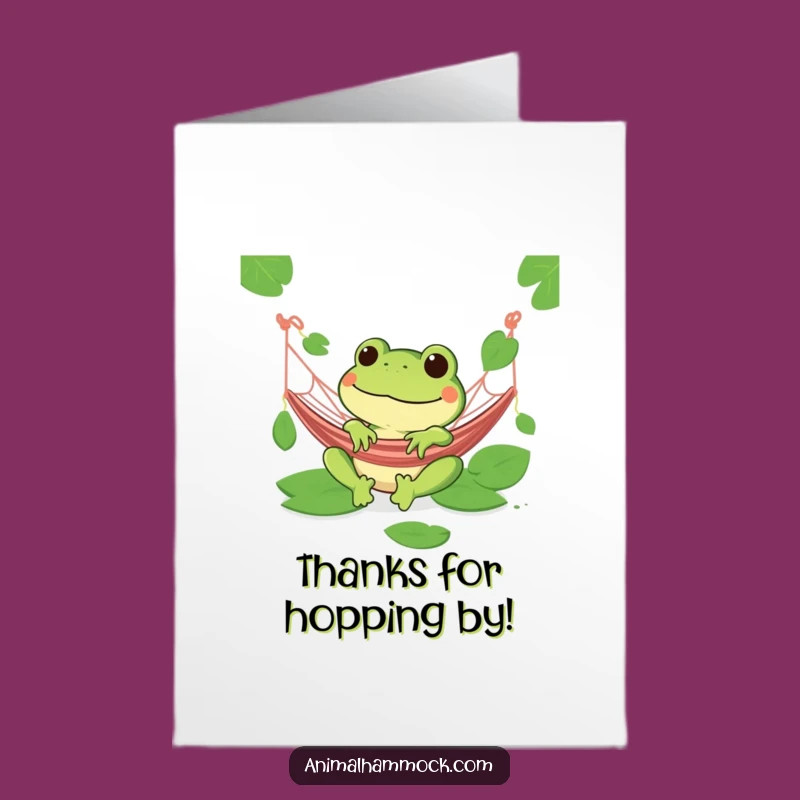 Free Printable Frog Thank You Card: Funny Hammock Vibes Downloadable Gift