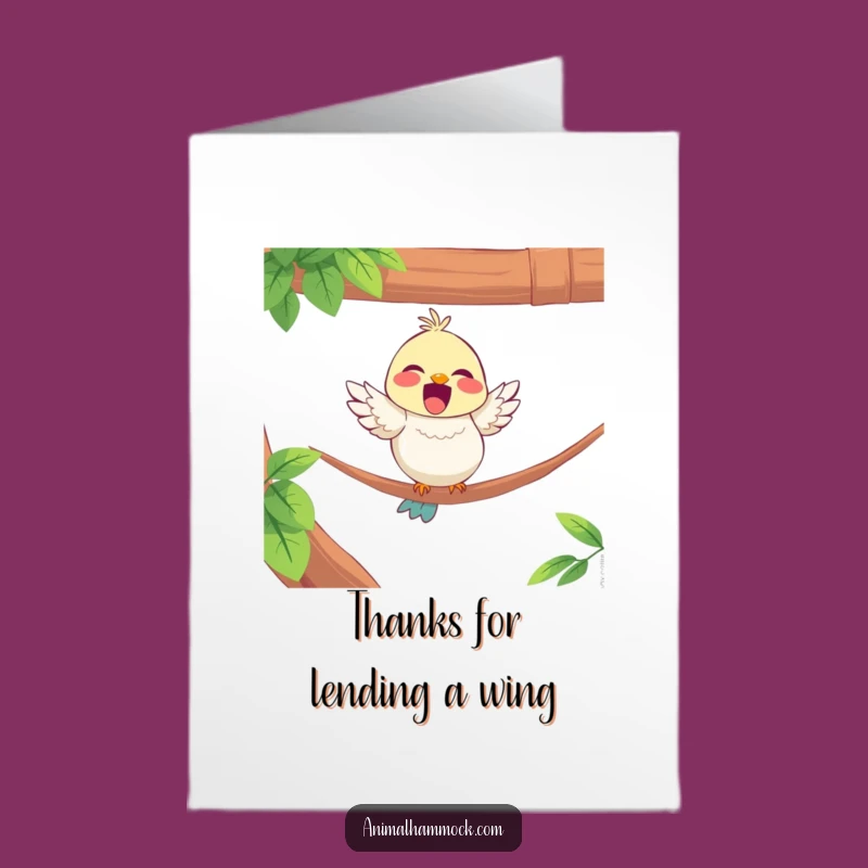 Free Printable Thank You Card: Bird Hammock Thanks - Funny Downloadable