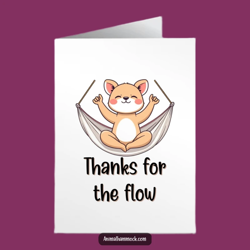Free Printable Thank You Card: Yoga Animal Hammock Funny Downloadable Greeting