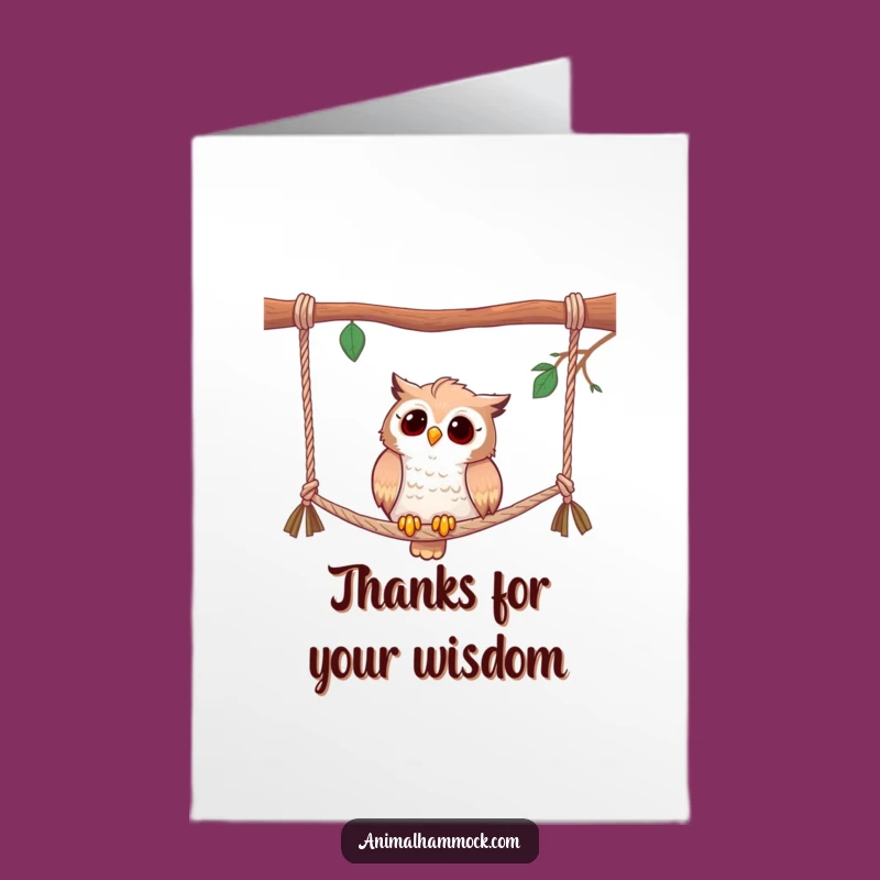 Free Printable Curious Owl Thank You Card: Hammock Thanks DIY Downloadable