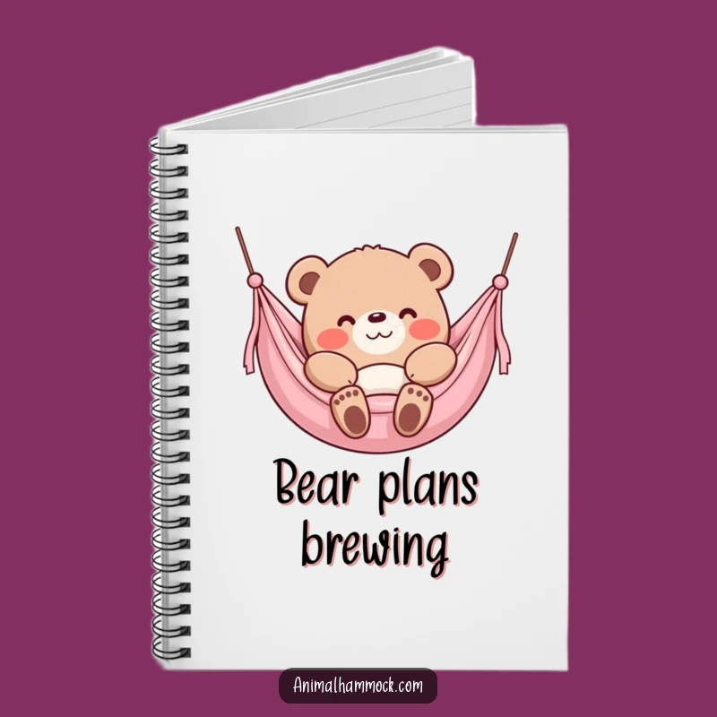 Funny Bear Hammock Notebook: Content Bear Journal for Notes