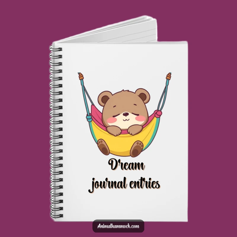 Funny Bear Cub Hammock Sleep Notebook: Cub Napping Journal