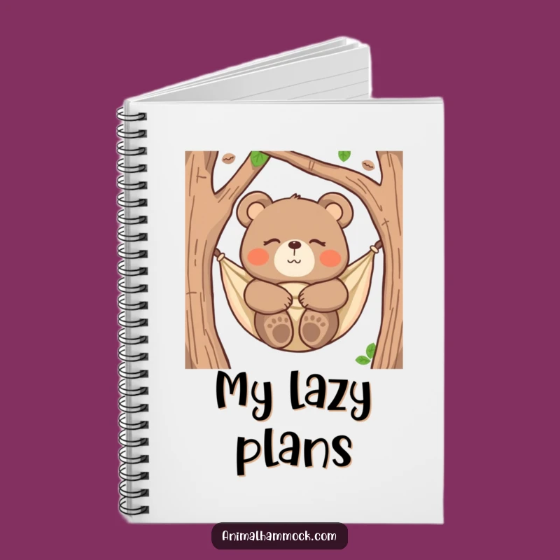 Funny Bear Hammock Notebook: Relaxed Yogi Bear Journal, Gift