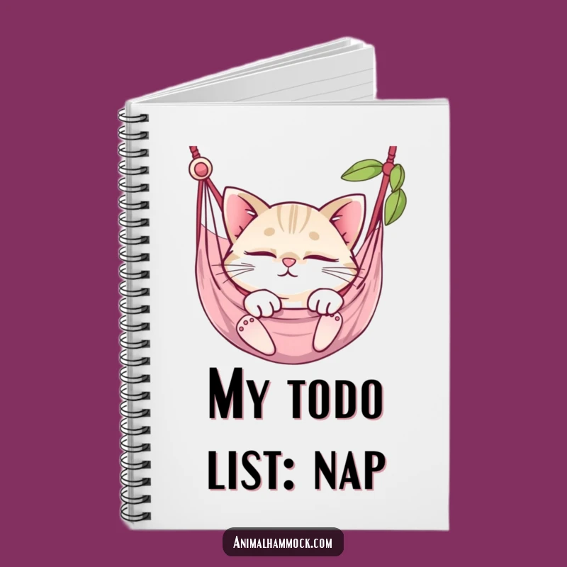 Funny Cat Hammock Notebook - Jot Down Ideas with Cozy Humor Gift