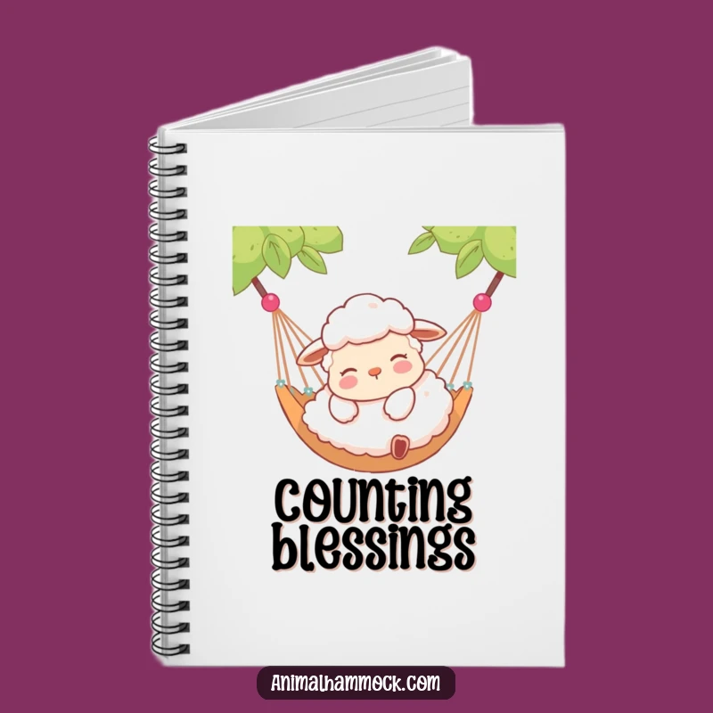 Funny Contented Sheep Hammock Notebook - Gift for Sheep Lovers & Dreamers