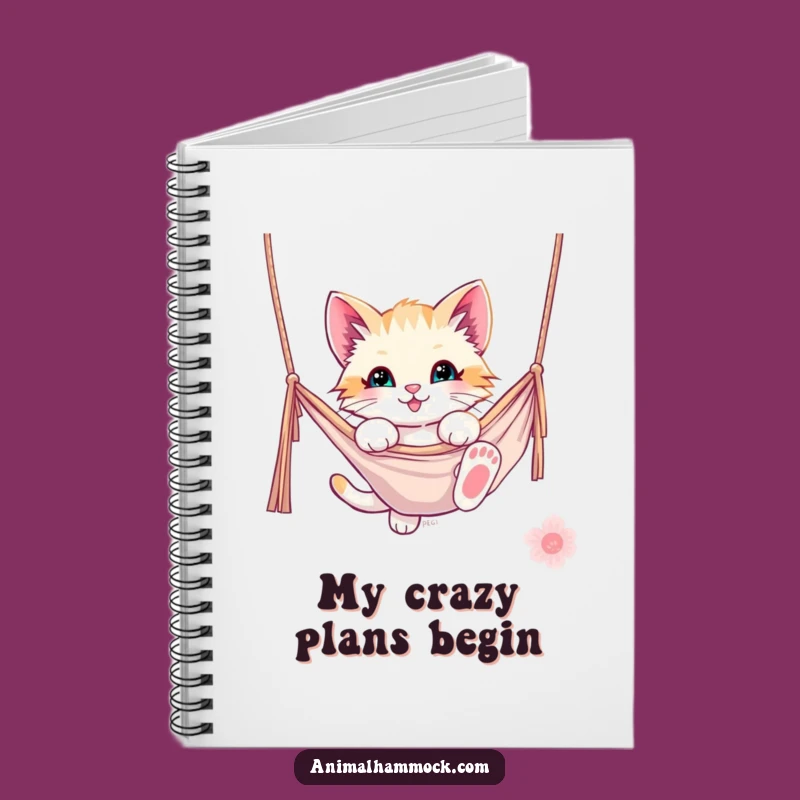 Funny Kitten Hammock Notebook - Jot Down Your Thoughts with Playful Flair