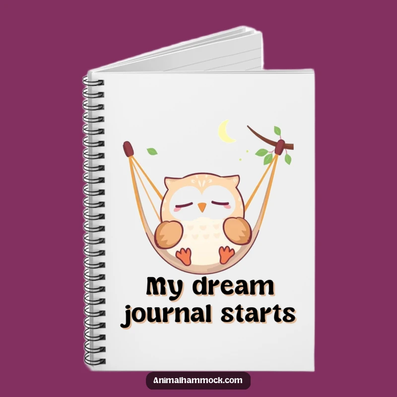 Funny Owl Dreaming Notebook: Jot Down Dreams in Hammock Style