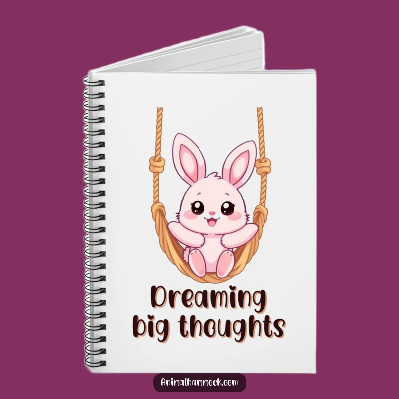Funny Pink Bunny Hammock Notebook - Journal Your Relaxed Thoughts