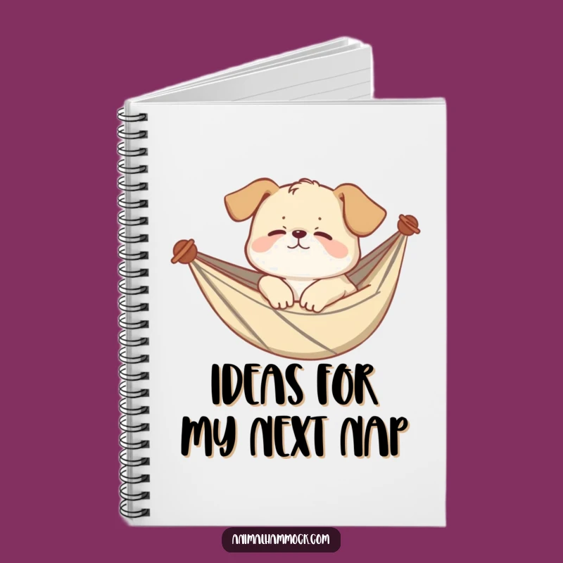 Funny Puppy Hammock Notebook - Jot Down Dreams with Sleepy Flair
