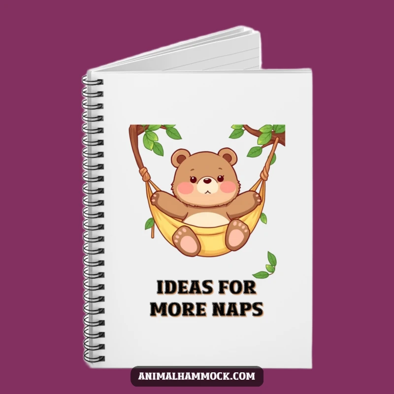 Funny Chubby Bear Cub Hammock Notebook - Jot Down Ideas with Humor Gift