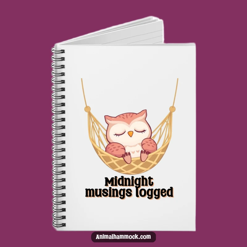 Funny Sleepy Owl Hammock Notebook - Jot Down Dreams with Peace Gift