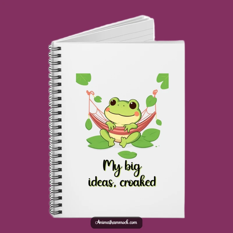 Funny Frog Hammock Notebook: Grinning Pages, Perfect Gift For Relaxation