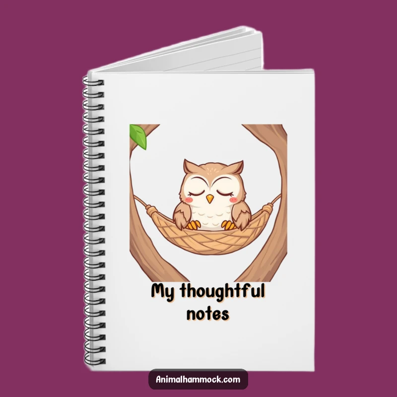 Funny Owl Hammock Notebook - Jot Down Peaceful Ideas with Owl Humor