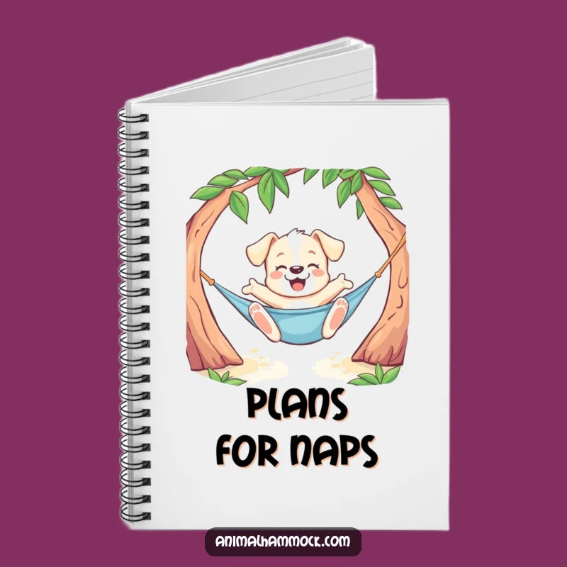 Funny Puppy Hammock Stretch Notebook: Playful Dog Journal