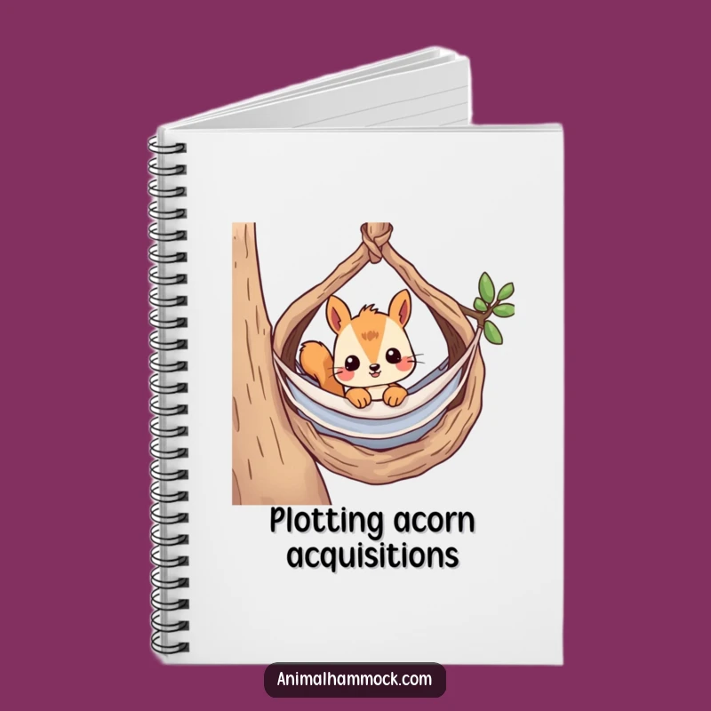 Funny Curious Squirrel Hammock Notebook - Journal Your Discoveries & Humorous Gift