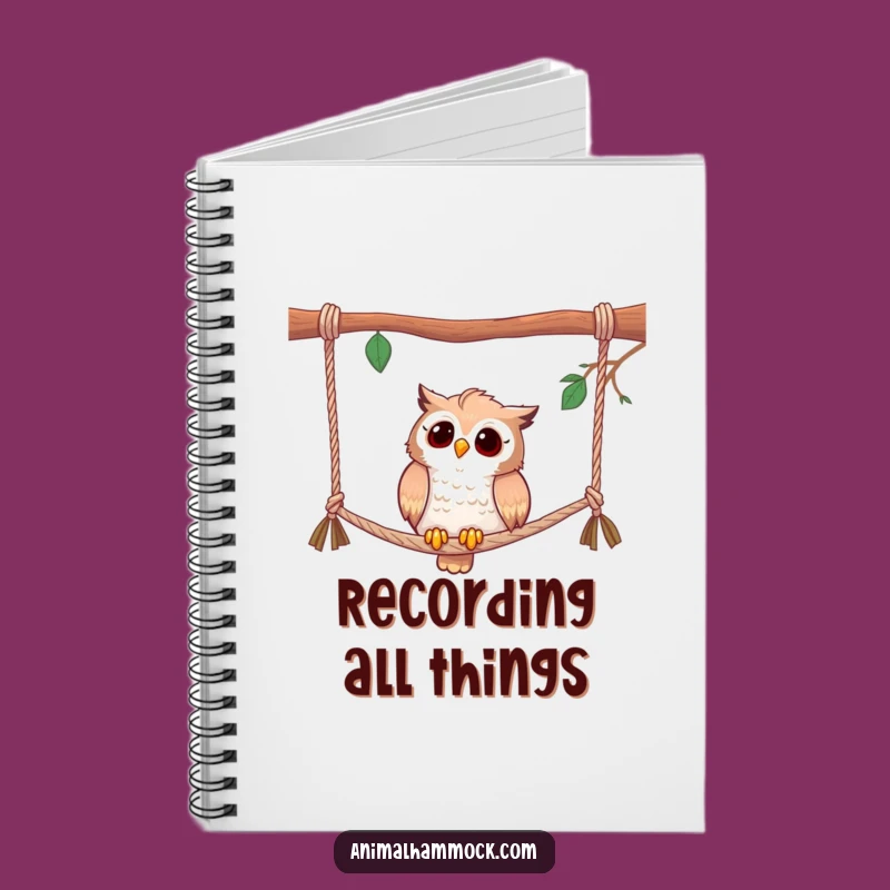 Funny Curious Owl Hammock Notebook - Gift for Thinkers & Bird Lovers