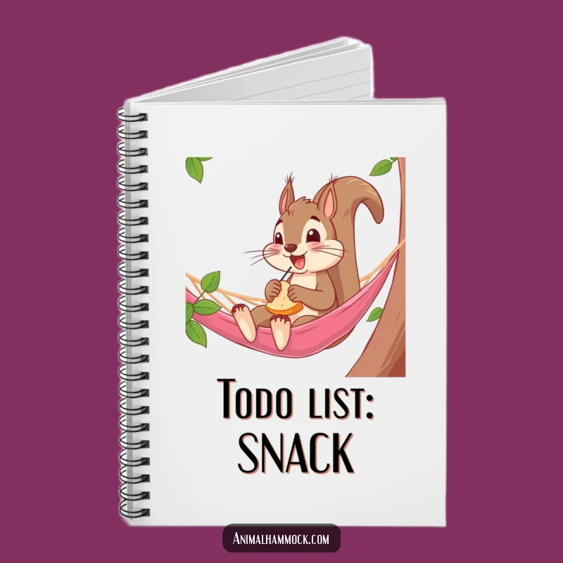 Funny Squirrel Hammock Notebook: Jot Down Snacks & Ideas