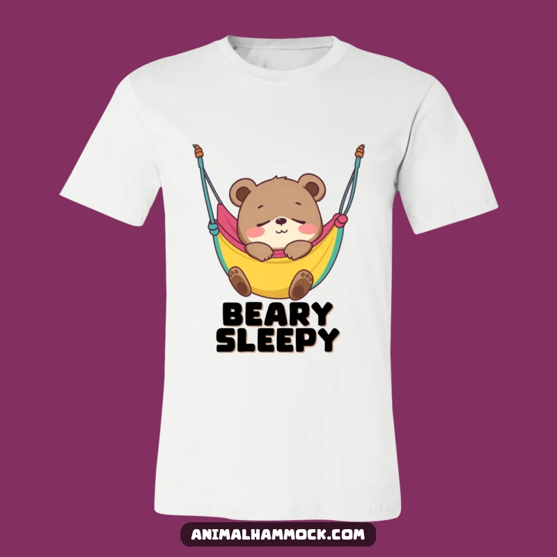 Funny Bear Cub Hammock Sleep T-Shirt: Cub Napping Blissful Tee