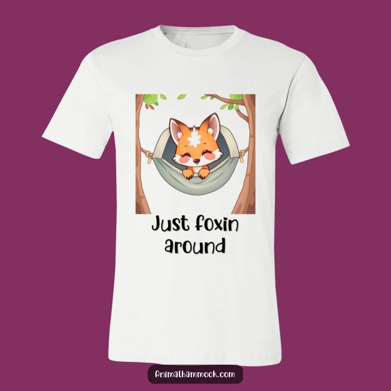 Funny Curious Fox Hammock T-Shirt - Hilarious Wildlife Tee for Gift Occasions