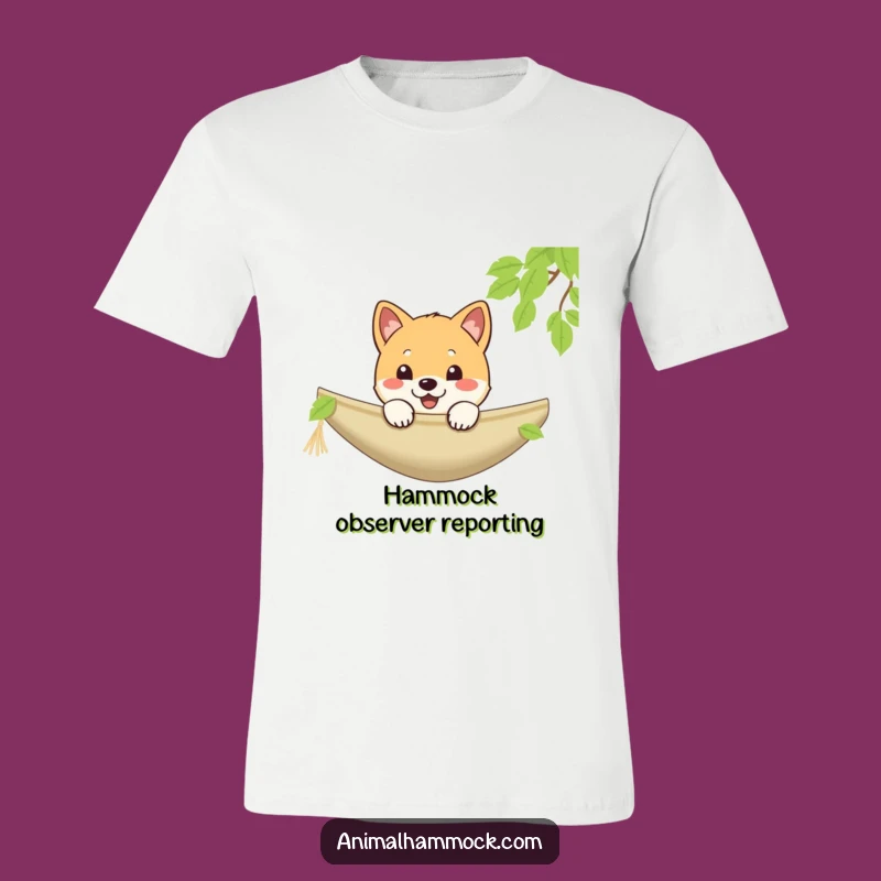 Funny Shiba Inu Hammock Shirt: Playful Peek T-Shirt Gift