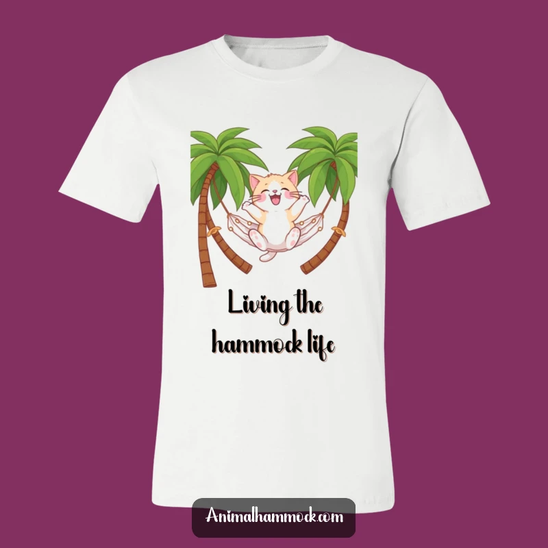 Funny Cat Hammock T-Shirt: Vacation Mode On with this Hilarious Funny Gift
