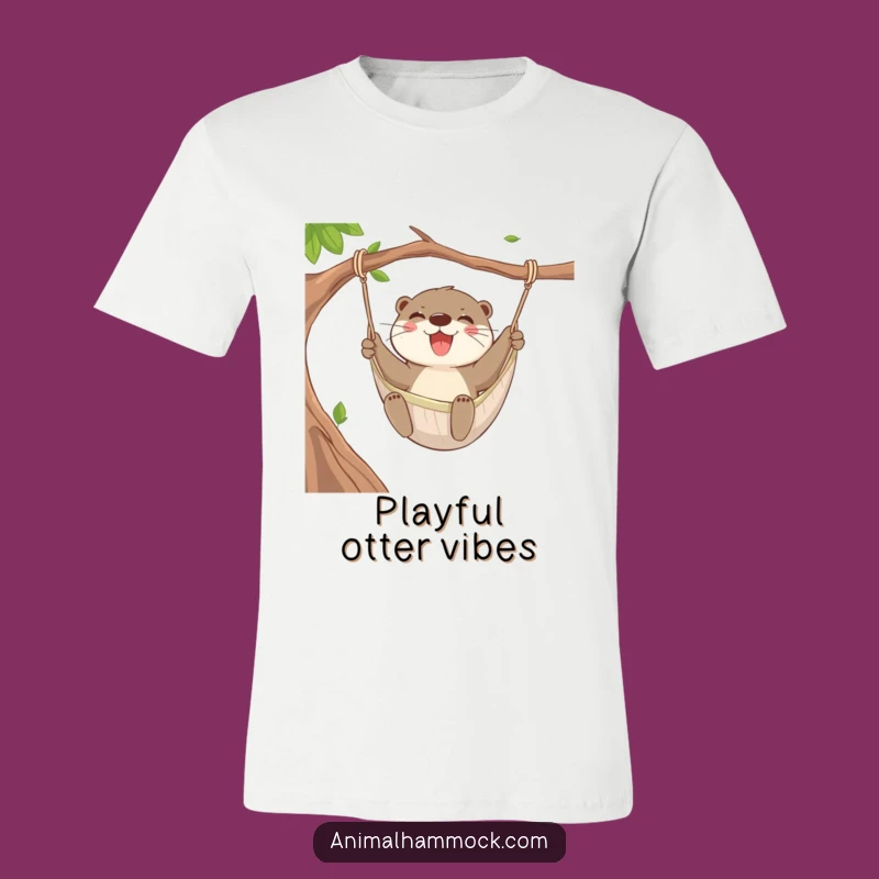 Funny Otter Swing T-Shirt: Hilarious Aquatic Action Tee, the Ultimate Funny Gift for Otter Fans