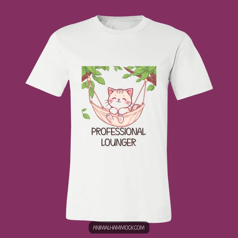 Funny Cat Hammock T-Shirt: Hilarious Relaxation Tee for Cat Fans!