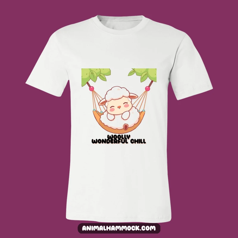 Funny Contented Sheep Hammock T-Shirt - Relaxing Gift for Sheep Fans