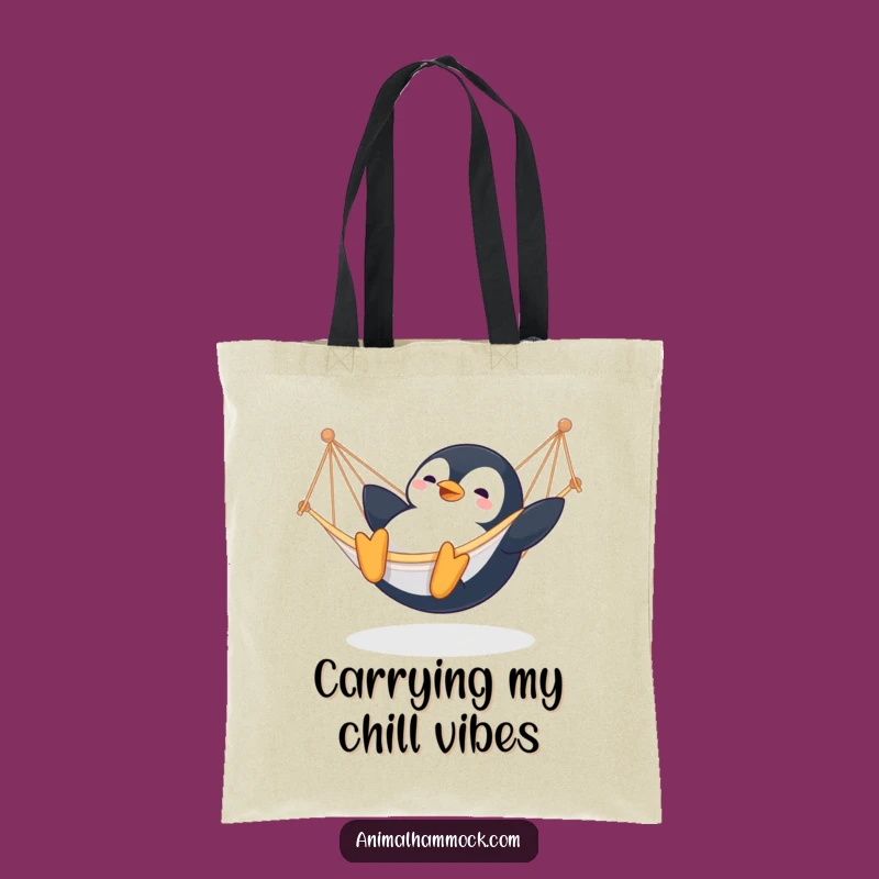 Funny Penguin Hammock Tote Bag: Carry Your Glee with Style