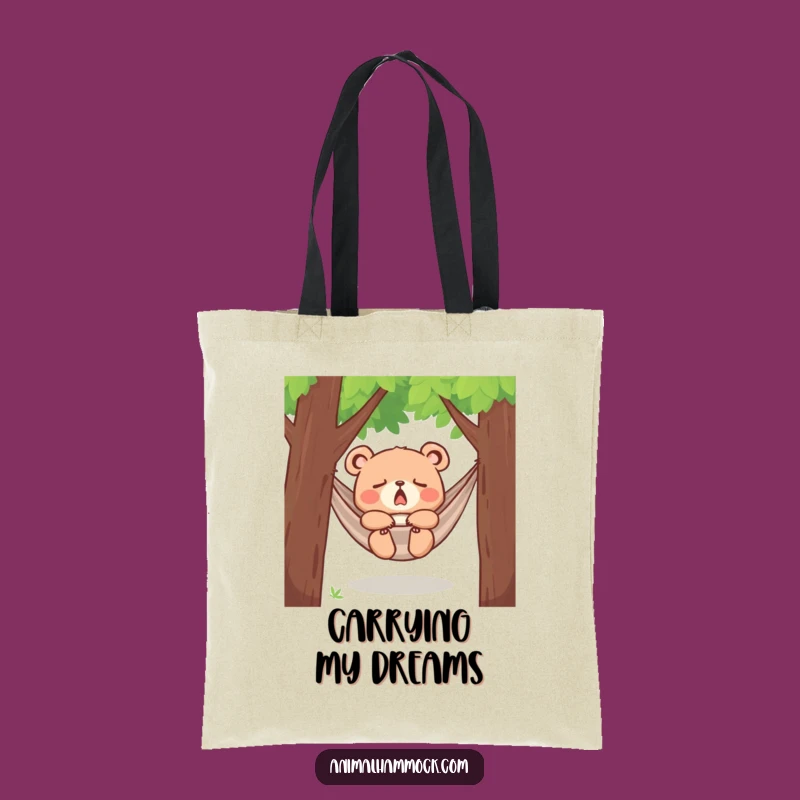 Funny Bear Cub Hammock Tote Bag - Carry Your Essentials with Sleepy Style