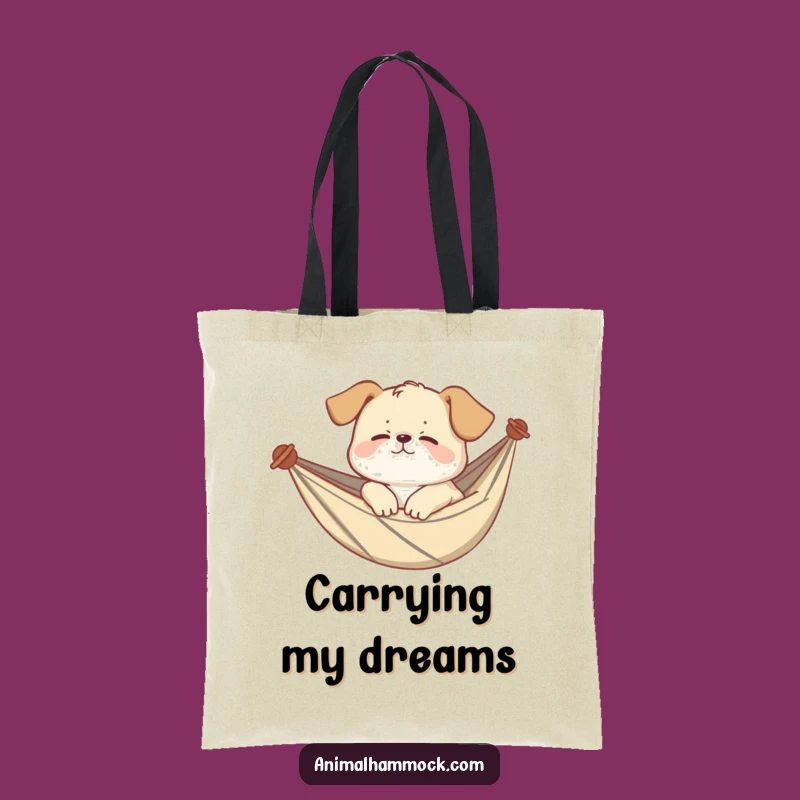 Funny Puppy Hammock Tote Bag - Carry Your Essentials with Sleepy Charm