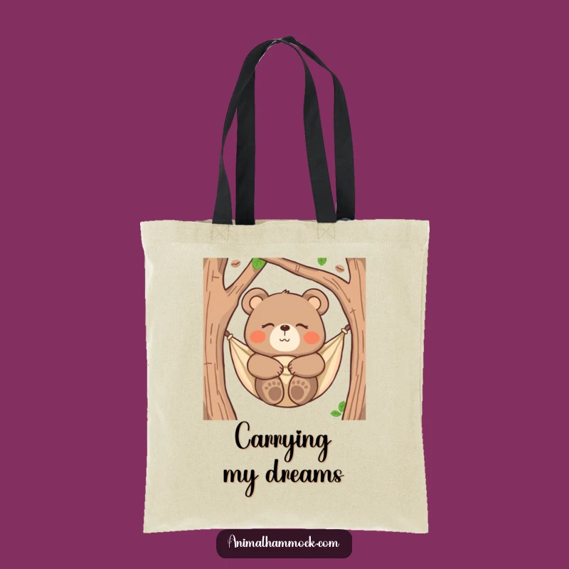 Funny Bear Hammock Tote Bag: Relaxed Yogi Bear Carryall, Gift