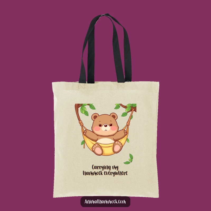 Funny Chubby Bear Cub Hammock Tote Bag - Cute & Practical Gift for Bear Lovers