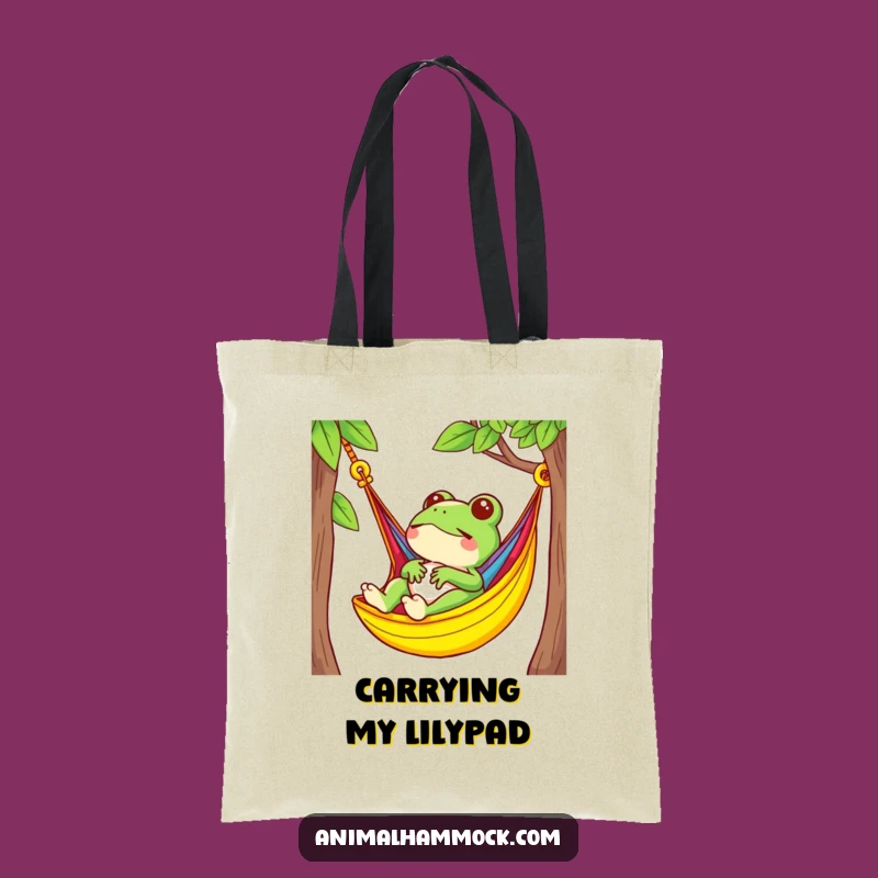 Funny Frog Relaxing Tote Bag: Carry Your Chill Vibes