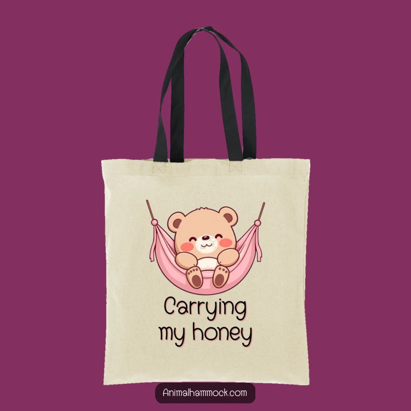 Funny Bear Hammock Tote Bag: Carry Your Essentials with Bear Charm