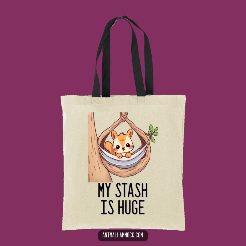 Funny Curious Squirrel Hammock Tote Bag - Whimsical Carry-All & Hilarious Gift