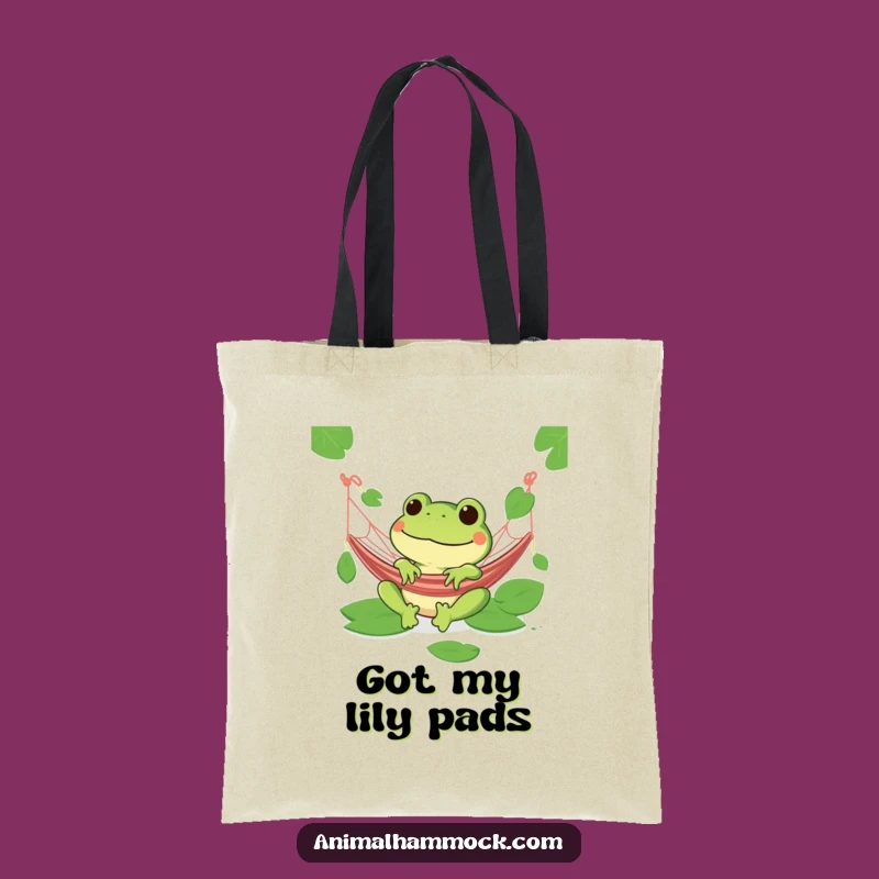Funny Frog Hammock Tote Bag: Grinning Lounge Bag, Perfect Carry-All Gift