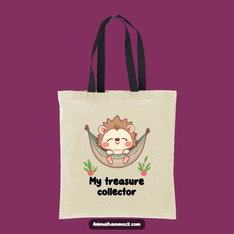 Funny Hedgehog Hammock Smile Tote Bag: Content Sleeper Carryall